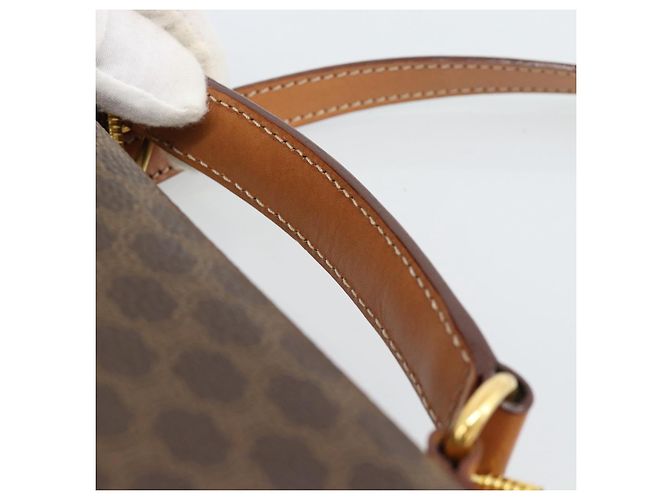 Céline CELINE Macadam Canvas Hand Bag PVC Leather 2way Brown Gold - vista 8