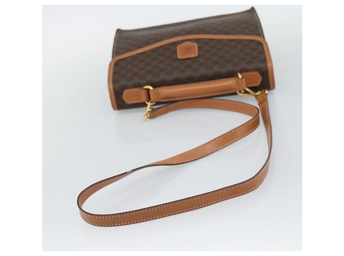 Céline CELINE Macadam Canvas Hand Bag PVC Leather 2way Brown Gold - vista 9