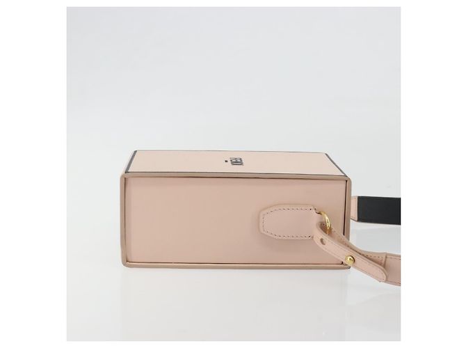 FENDI Shoulder Pouch Leather Pink Gold Tone 8BT339 - vista 4