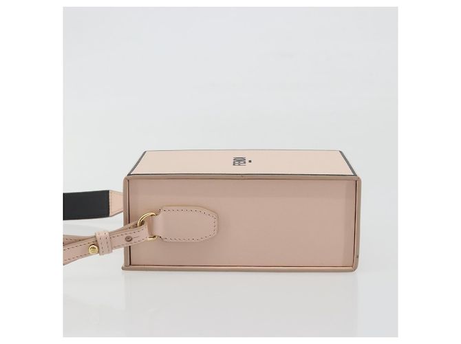 FENDI Shoulder Pouch Leather Pink Gold Tone 8BT339 - vista 5