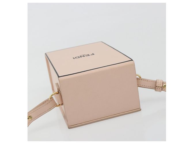 FENDI Shoulder Pouch Leather Pink Gold Tone 8BT339 - vista 6
