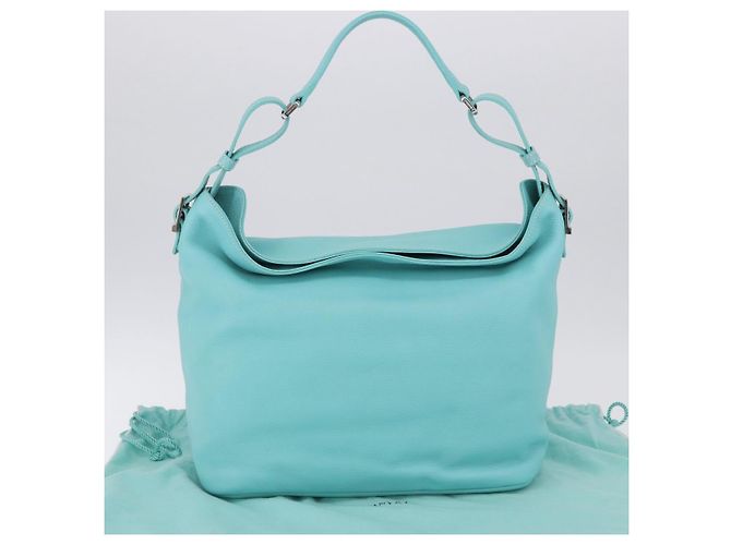 Tiffany & Co TIFFANY&Co. Shoulder Bag Leather Turquoise Blue - vista 24