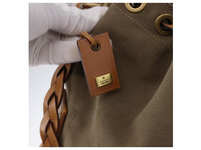 GUCCI Schultertasche Canvas Green Beige 110233 - Ansicht 15