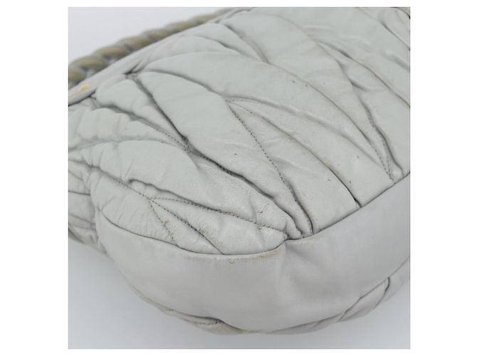 Miu Miu Matelasse Hand Bag Leather 2way Light Blue Gold - vista 15