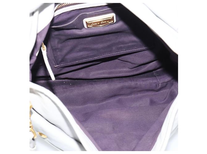Miu Miu Matelasse Hand Bag Leather 2way Light Blue Gold - vista 20