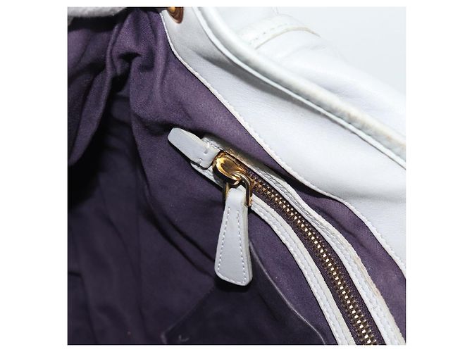 Miu Miu Matelasse Hand Bag Leather 2way Light Blue Gold - vista 23