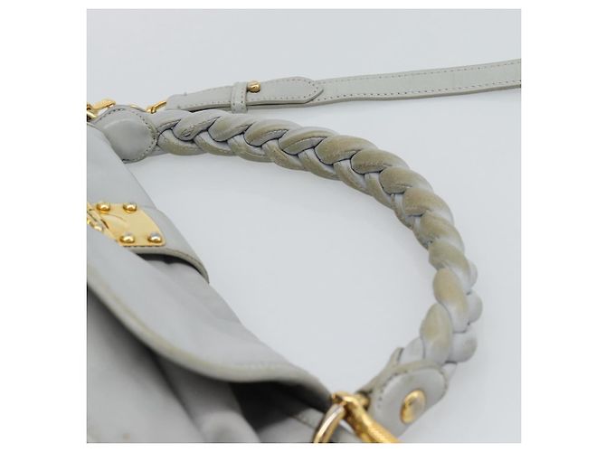 Miu Miu Matelasse Hand Bag Leather 2way Light Blue Gold - vista 8