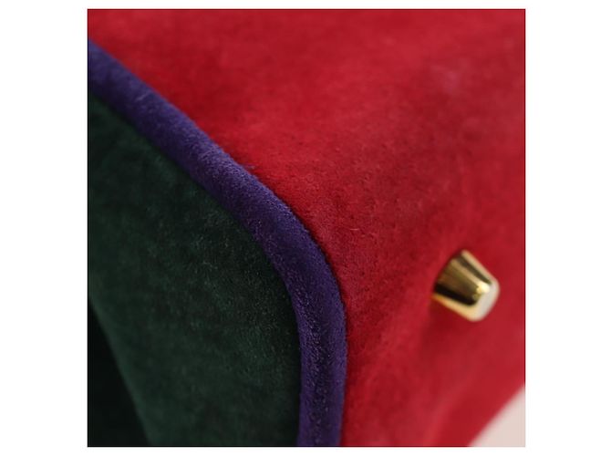 Christian Dior Hand Bag Suede 2way Red Gold - vista 12