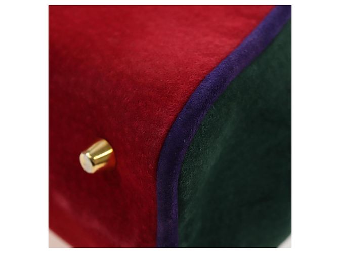 Christian Dior Hand Bag Suede 2way Red Gold - vista 13