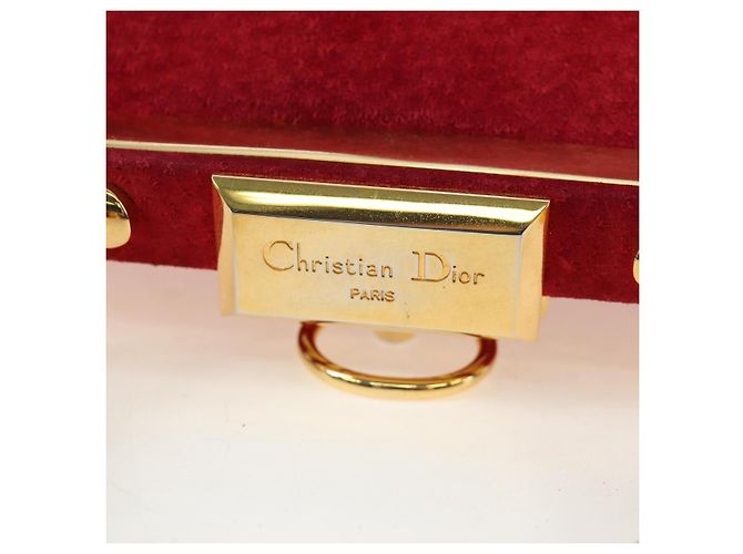 Christian Dior Hand Bag Suede 2way Red Gold - vista 16