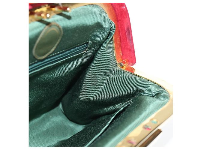 Christian Dior Hand Bag Suede 2way Red Gold - vista 19