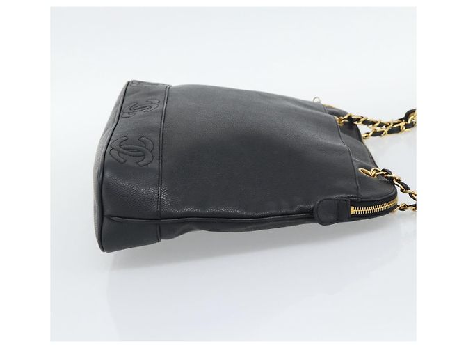 CHANEL Triple Coco Chain Tote Bag Caviar Leder Schwarz Gold CC - Ansicht 4