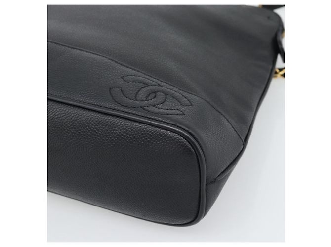 CHANEL Triple Coco Chain Tote Bag Caviar Leder Schwarz Gold CC - Ansicht 9
