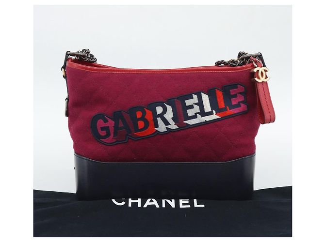 CHANEL Gabrielle de Chanel Matelasse Chain Shoulder Bag Canvas Red - vista 12