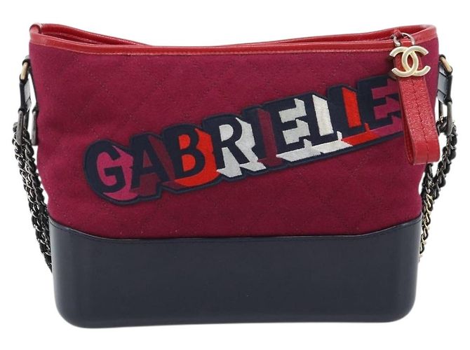 CHANEL Gabrielle de Chanel Matelasse Chain Shoulder Bag Canvas Red - vista 13