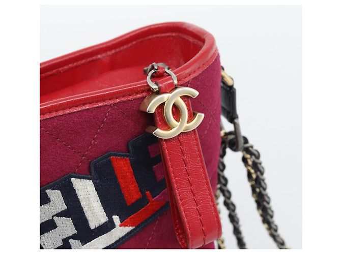 CHANEL Gabrielle de Chanel Matelasse Chain Shoulder Bag Canvas Red - vista 17
