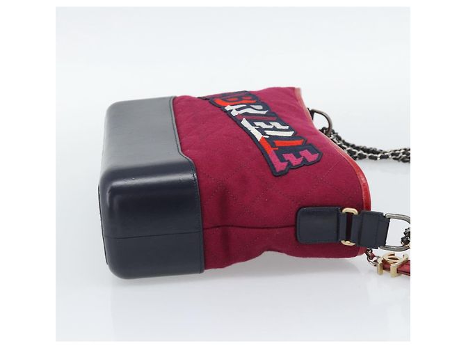 CHANEL Gabrielle de Chanel Matelasse Chain Shoulder Bag Canvas Red - vista 4