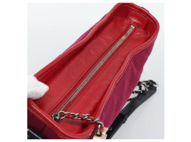 CHANEL Gabrielle de Chanel Matelasse Chain Shoulder Bag Canvas Red - vista 6