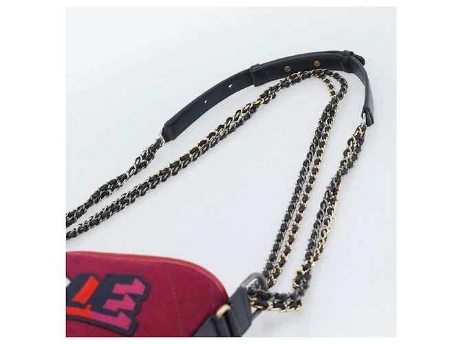 CHANEL Gabrielle de Chanel Matelasse Chain Shoulder Bag Canvas Red - vista 8