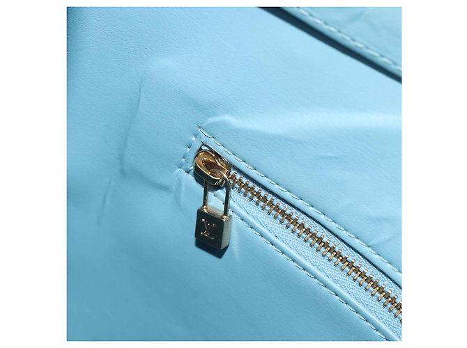 LOUIS VUITTON Monogram Vernis Houston Hand Bag Baby Blue M91005 LV - vista 22