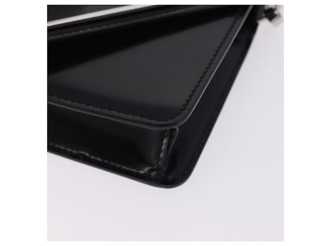 PRADA Chain Shoulder Bag Patent leather Black Silver - vista 14