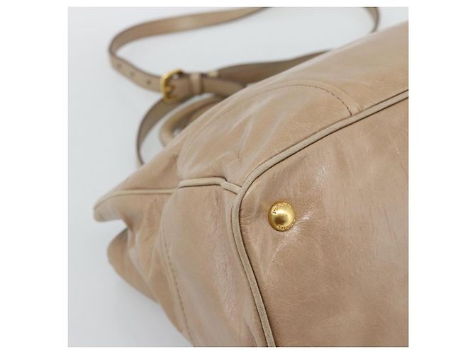 PRADA Hand Bag Leather 2way Beige Gold - vista 18