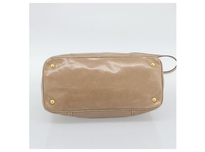 PRADA Hand Bag Leather 2way Beige Gold - vista 5