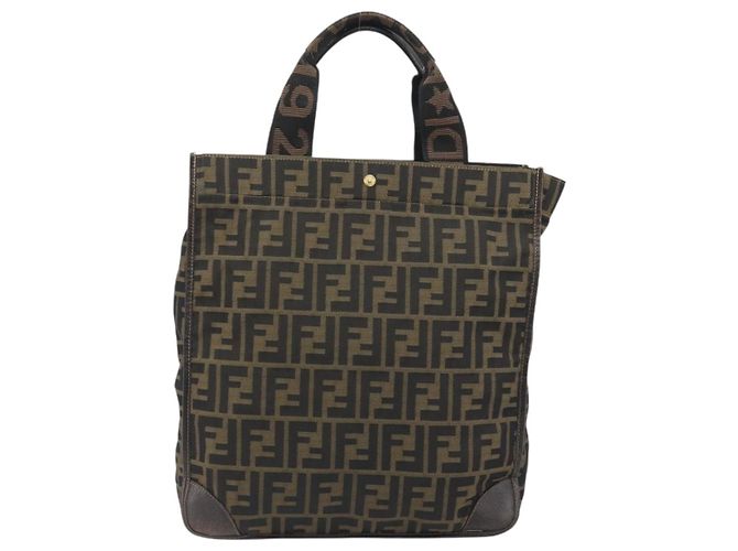 FENDI Zucca Canvas Hand Bag Brown - vista 2