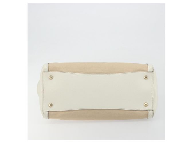 PRADA Hand Bag Canvas Beige Gold - vista 9