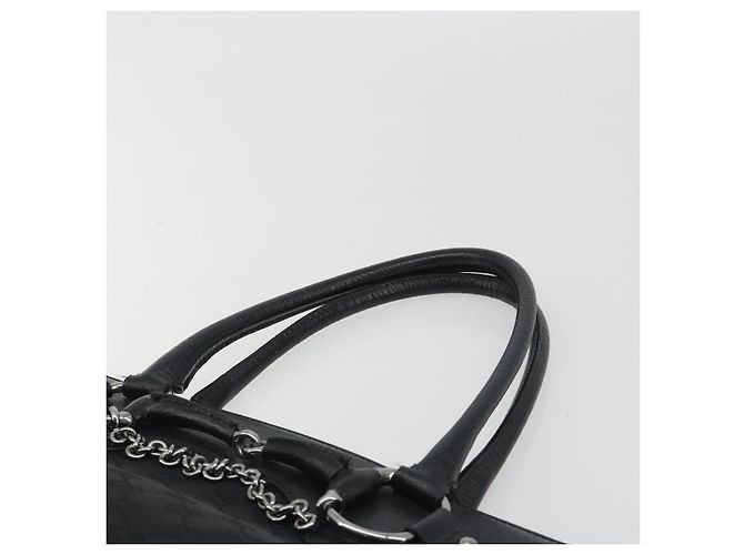 GUCCI Horsebit GG Canvas Hand Bag Black Silver 114913 - vista 8