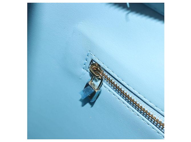 LOUIS VUITTON Monogram Vernis Houston Hand Bag Baby Blue M91005 LV - vista 23