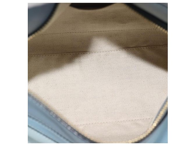 LOEWE Puzzle Small Hand Bag Leather 2way Light Blue Gold Tone - vista 10