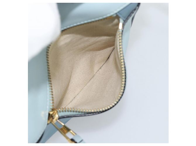LOEWE Puzzle Small Hand Bag Leather 2way Light Blue Gold Tone - vista 28