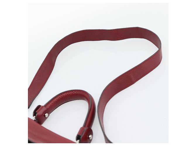 Salvatore Ferragamo Gancini Handtasche Leder 2way Rot Silber - Ansicht 10