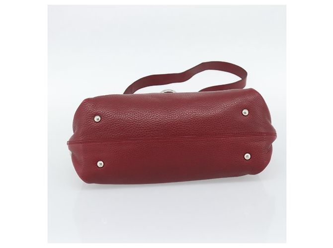 Salvatore Ferragamo Gancini Handtasche Leder 2way Rot Silber - Ansicht 11