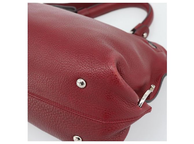 Salvatore Ferragamo Gancini Handtasche Leder 2way Rot Silber - Ansicht 14