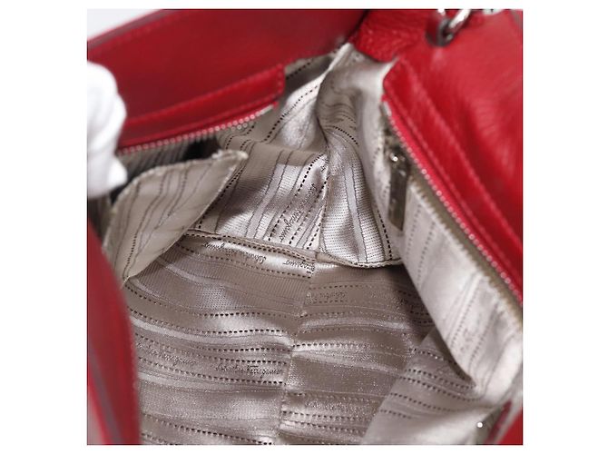 Salvatore Ferragamo Gancini Handtasche Leder 2way Rot Silber - Ansicht 23