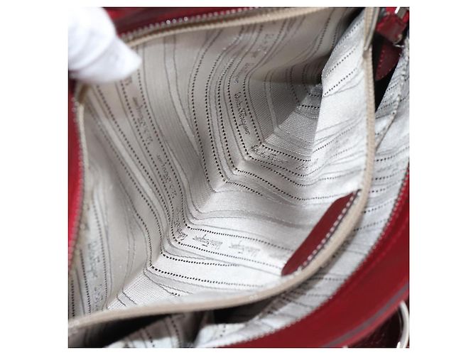 Salvatore Ferragamo Gancini Handtasche Leder 2way Rot Silber - Ansicht 25