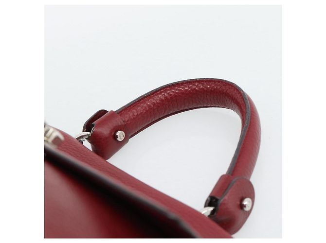 Salvatore Ferragamo Gancini Handtasche Leder 2way Rot Silber - Ansicht 8