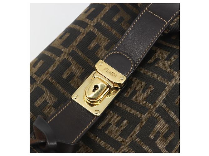 FENDI Zucca Canvas Hand Bag Black Brown - vista 13