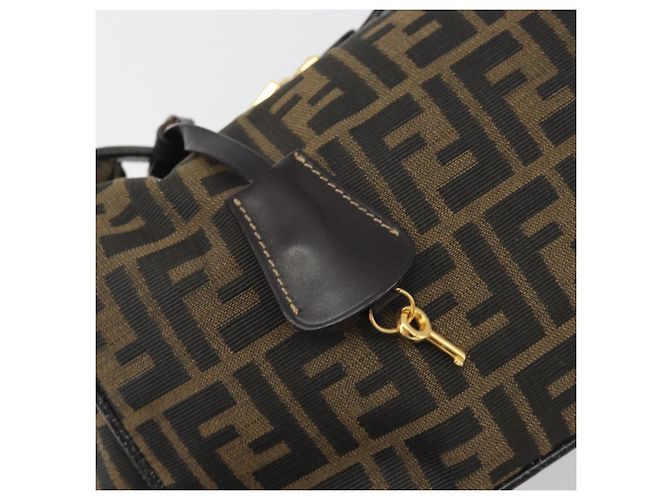 FENDI Zucca Canvas Hand Bag Black Brown - vista 14