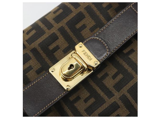 FENDI Zucca Canvas Hand Bag Black Brown - vista 15