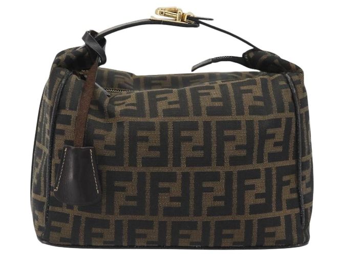 FENDI Zucca Canvas Hand Bag Black Brown - vista 2