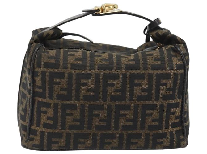 FENDI Zucca Canvas Hand Bag Black Brown - vista 3