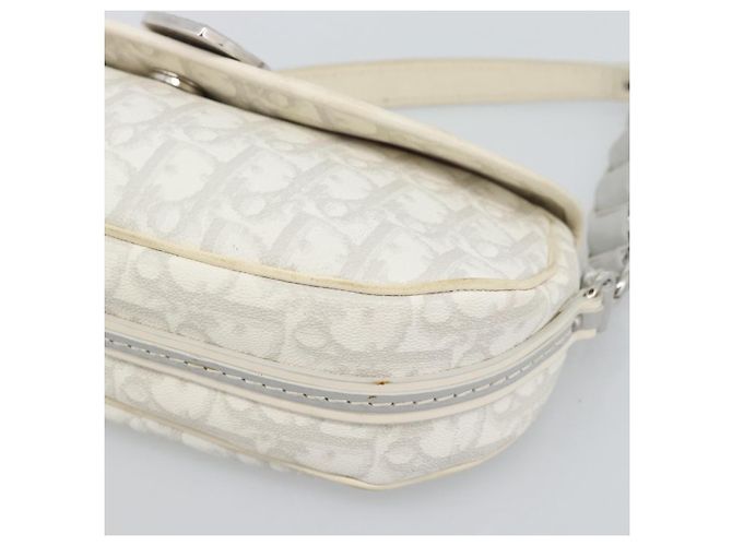 Christian Dior Trotter Canvas Romantic Chain Bag PVC White Silver - vista 10
