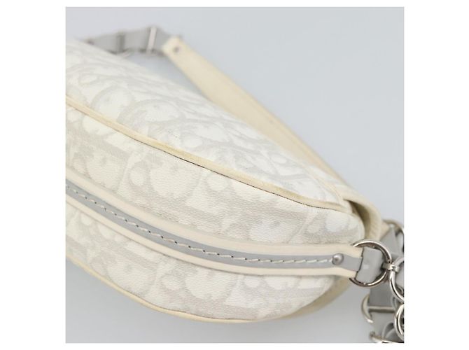 Christian Dior Trotter Canvas Romantic Chain Bag PVC White Silver - vista 12