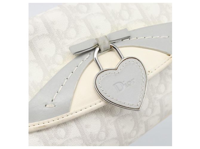 Christian Dior Trotter Canvas Romantic Chain Bag PVC White Silver - vista 14