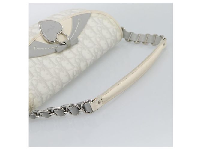 Christian Dior Trotter Canvas Romantic Chain Bag PVC White Silver - vista 7