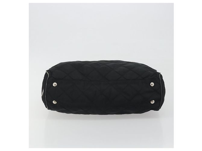 PRADA Chain Shoulder Bag Nylon Black Silver - vista 9