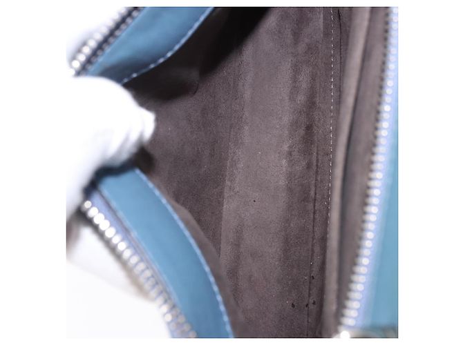 FENDI Dot Com Click Hand Bag Leather Blue Silver - vista 18